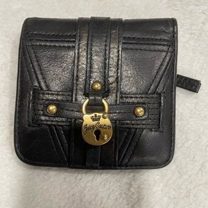 Used black leather wallet